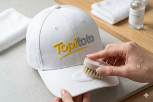 mencuci topi putih yang benar ala topitoto
