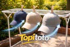cara menghilangkan bau topi dengan menjemur dan mengangin-anginkan di tempat terbuka