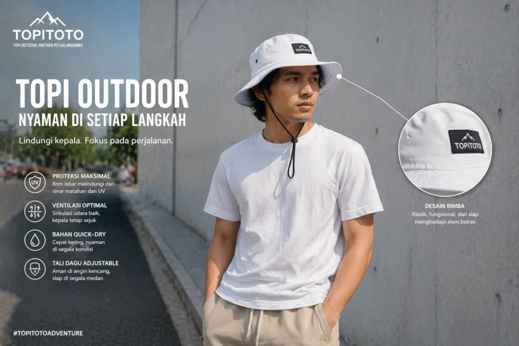 Alt Text: pria memakai topi putih dengan outfit simpel terlihat lebih stylish